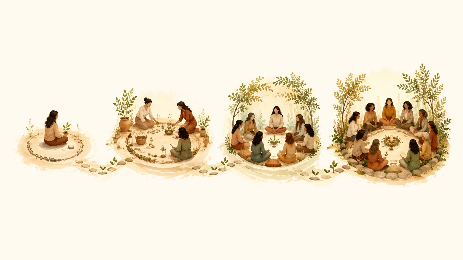 Illustration of a slow path of community growth