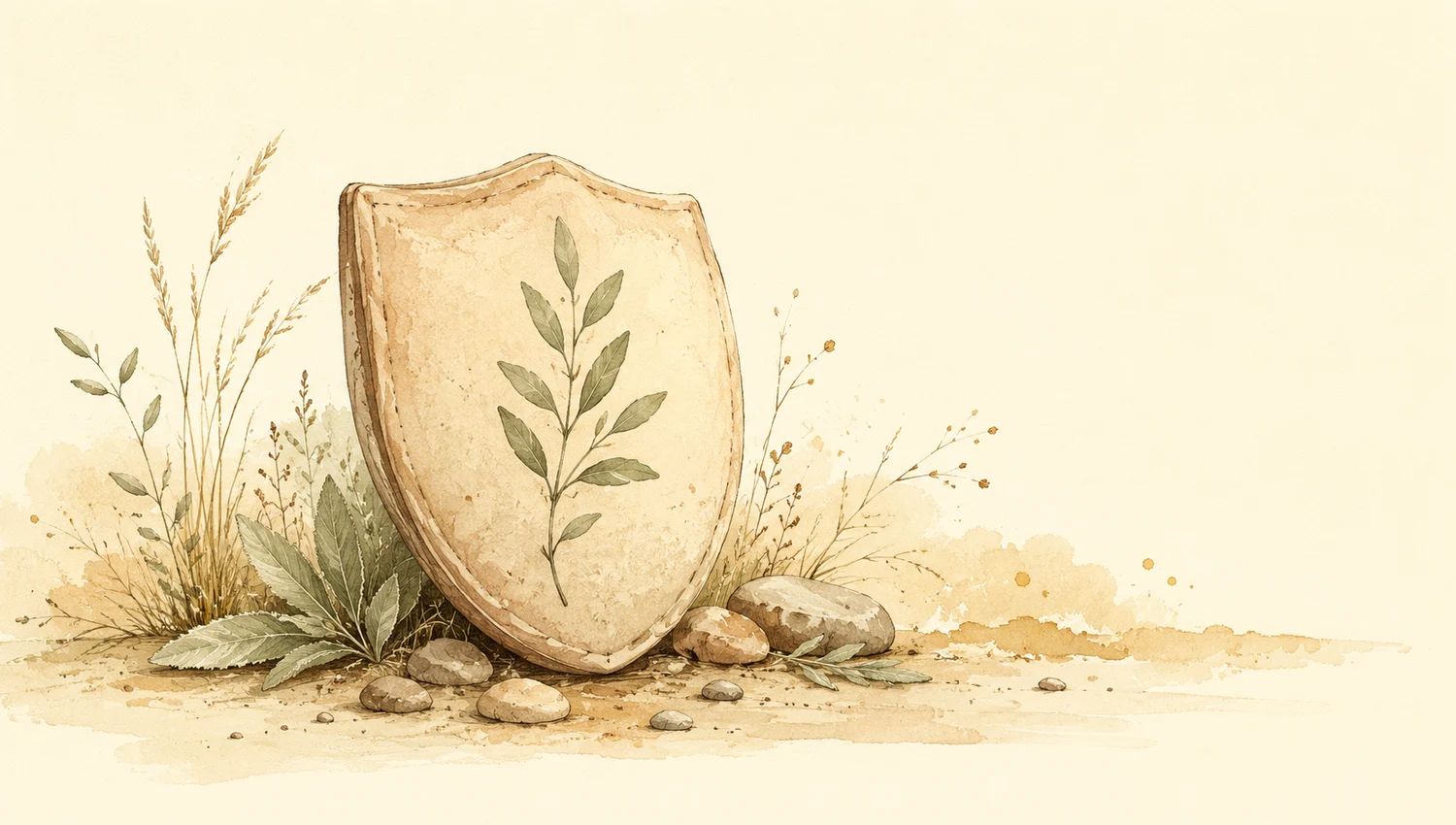 A gentle leaf shield boundary marker.